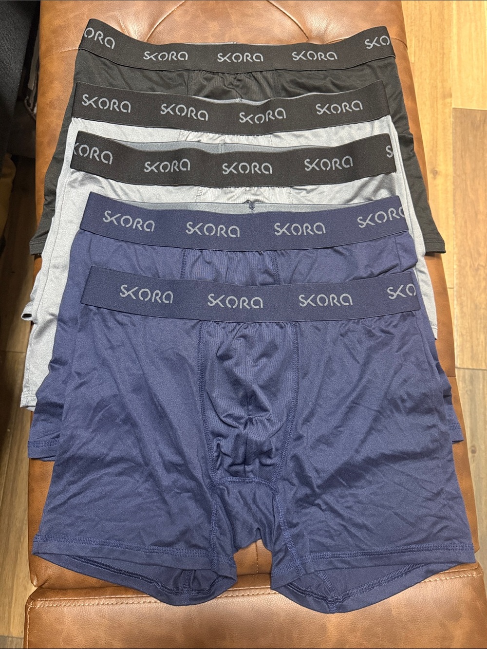 Skora Men's Boxer Briefs - 2Navy, 2Gray, 1Black - 5 pack